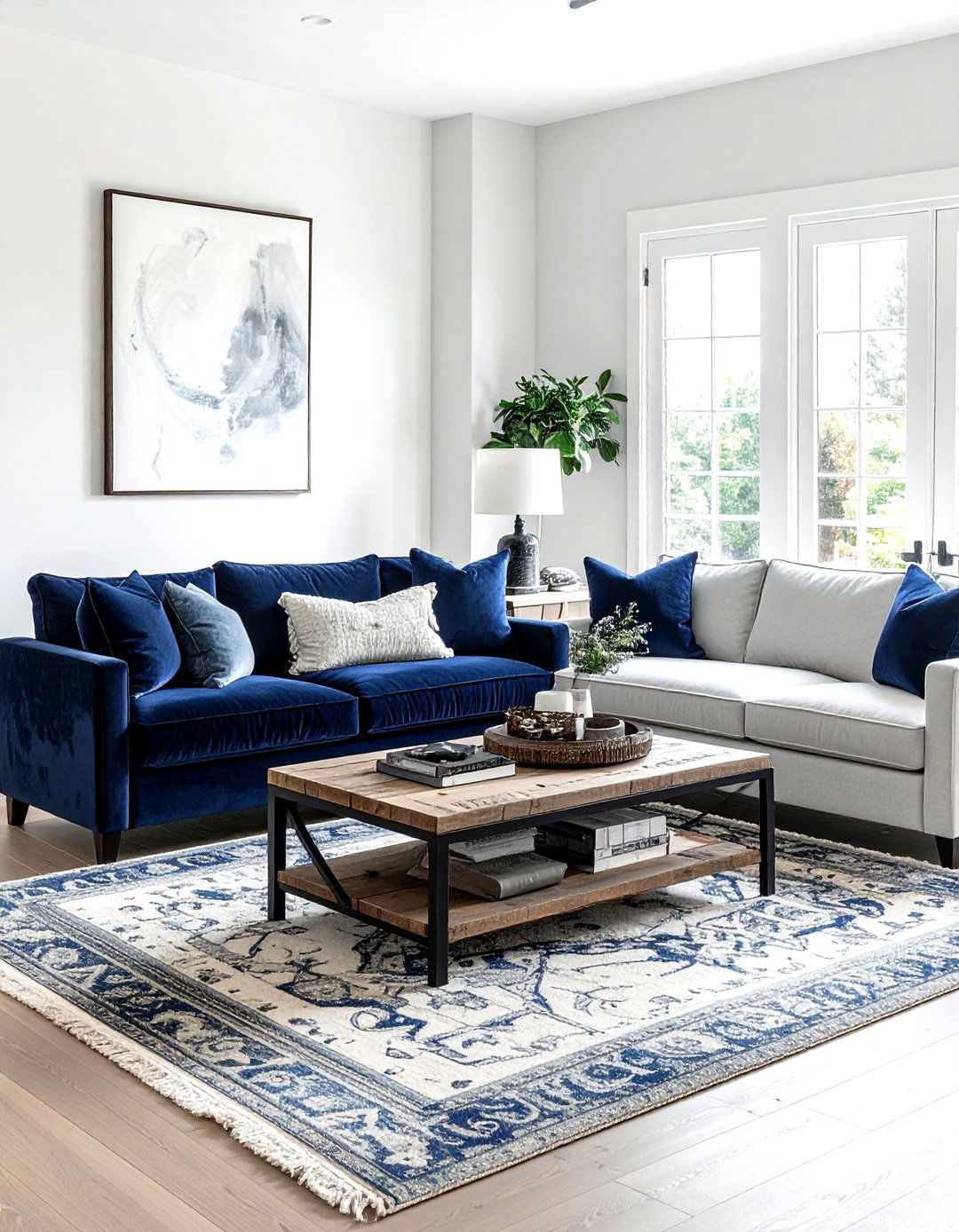 Living room with two sofas - 30 living room layout ideas