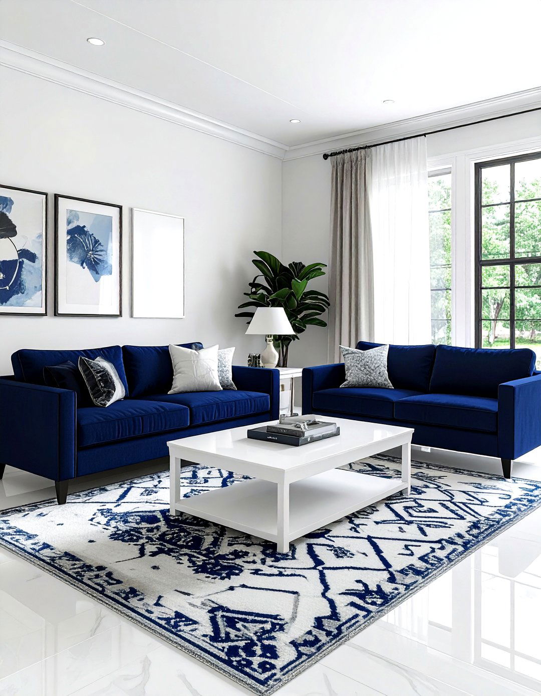 Living room with two sofas layout - 30 living room furniture placement