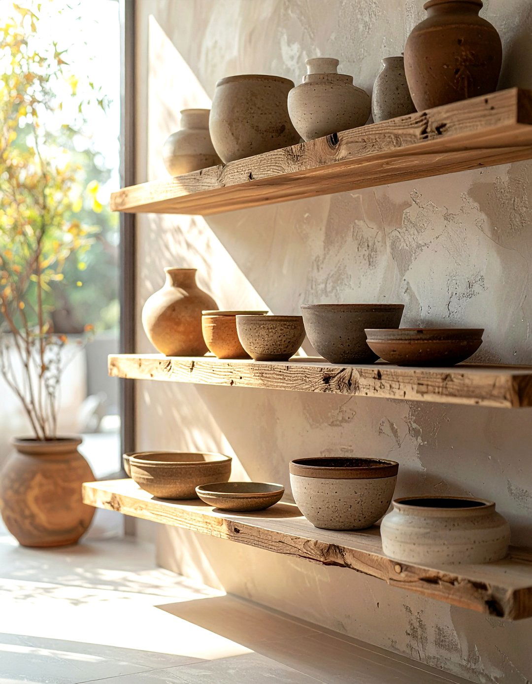 Local Artisan Pottery Display - 30 meaningful decor ideas