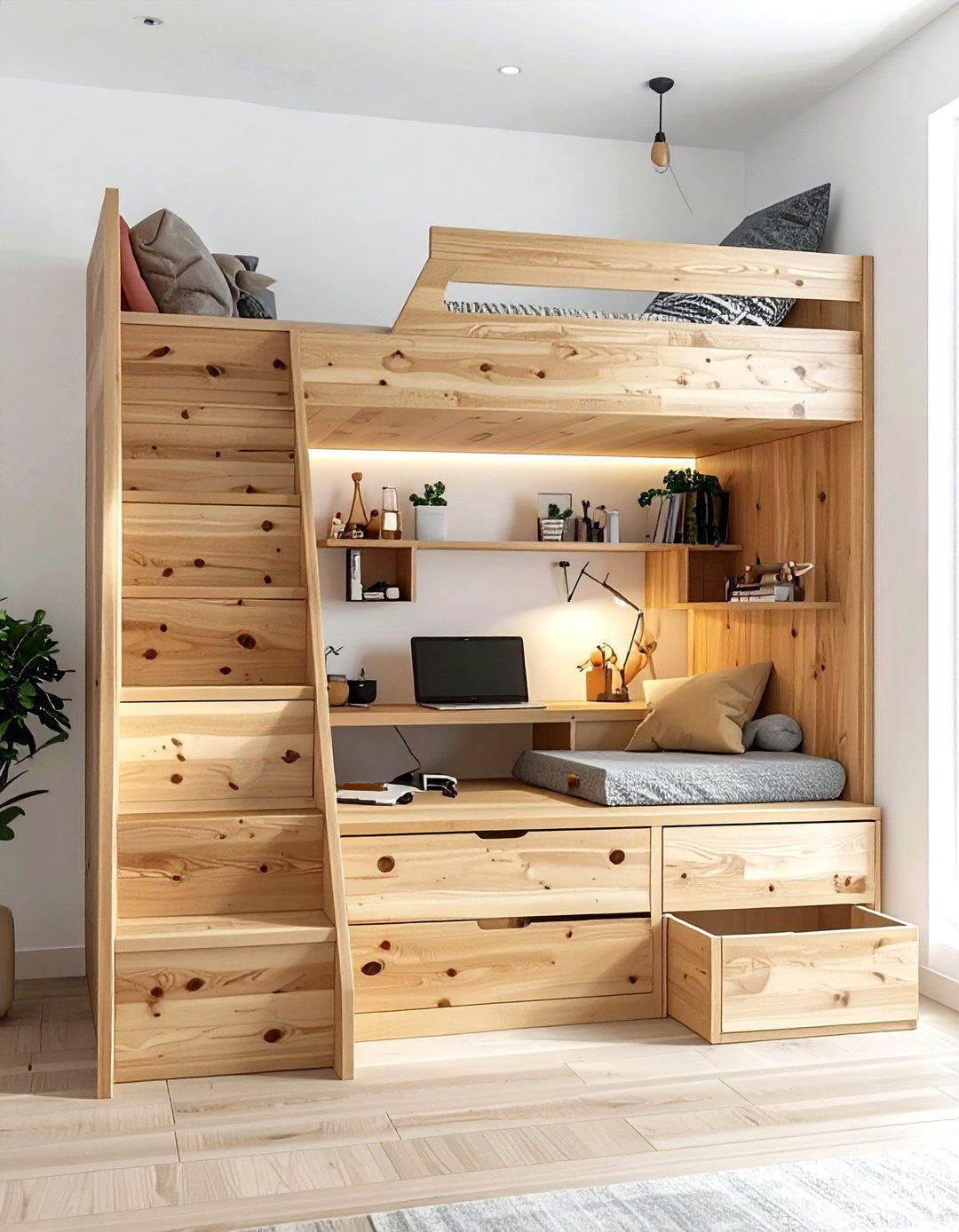 Loft Bed Storage Stairs - 30 bedroom built-in storage ideas