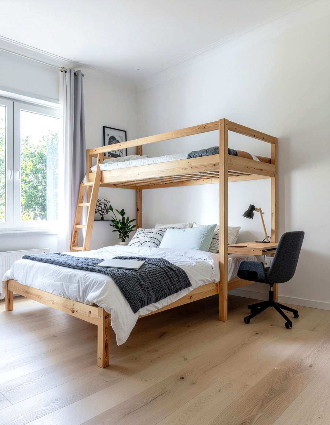 Loft Bed With Desk - 30 bedroom small space solutions