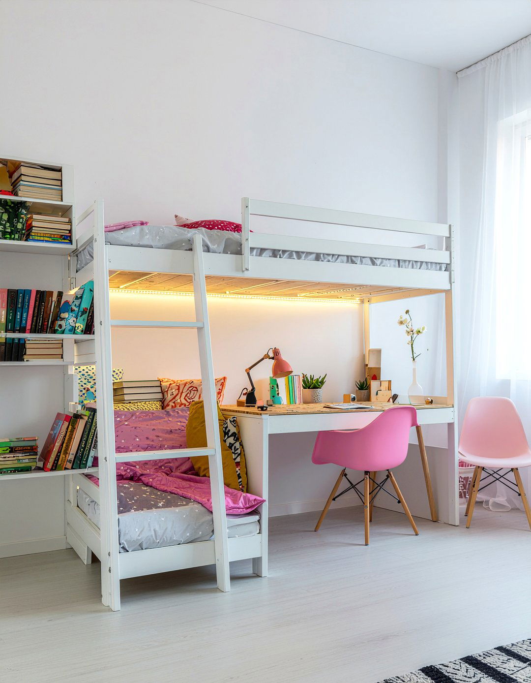 Loft Bed With Desk - 30 girls bedroom ideas