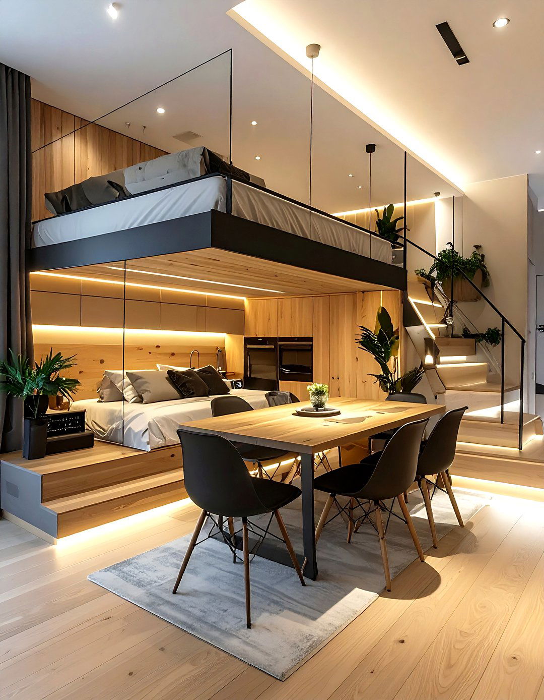 Loft Bed With Dining Area - 30 dining room under bed storage ideas