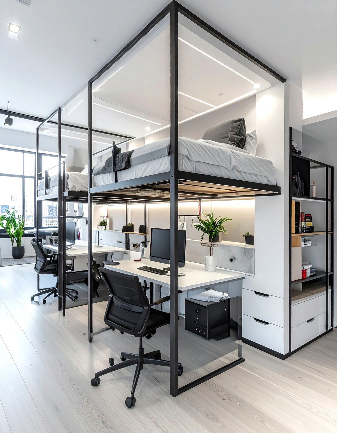 Loft Beds For Four People - 30 quadruple bedroom ideas