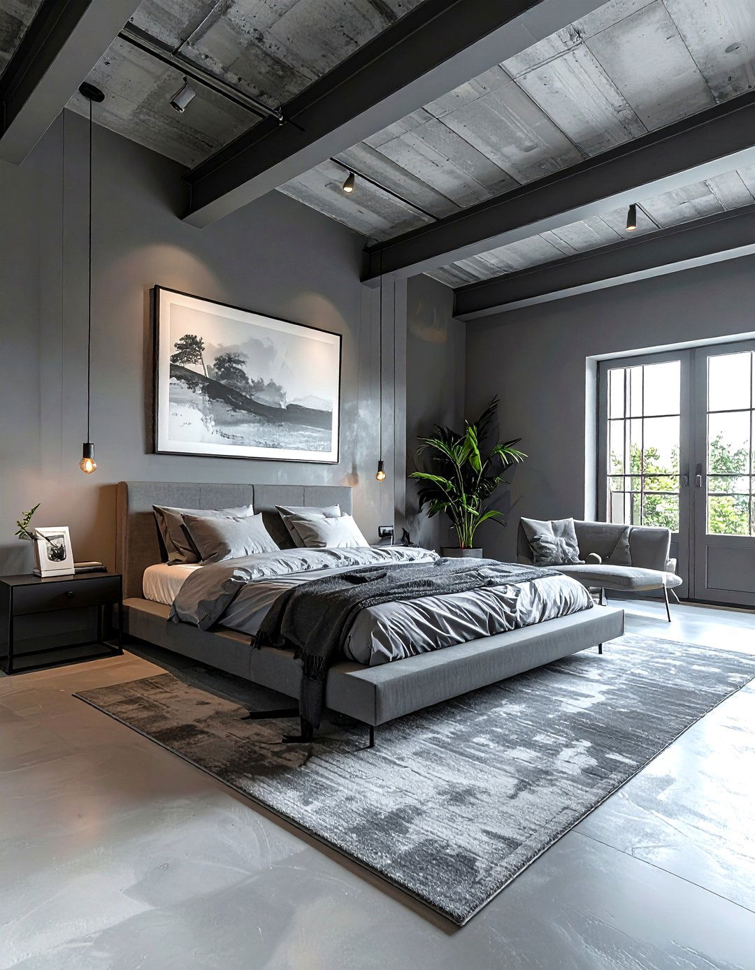Loft Gray Bedroom - 30 minimalist gray bedroom ideas