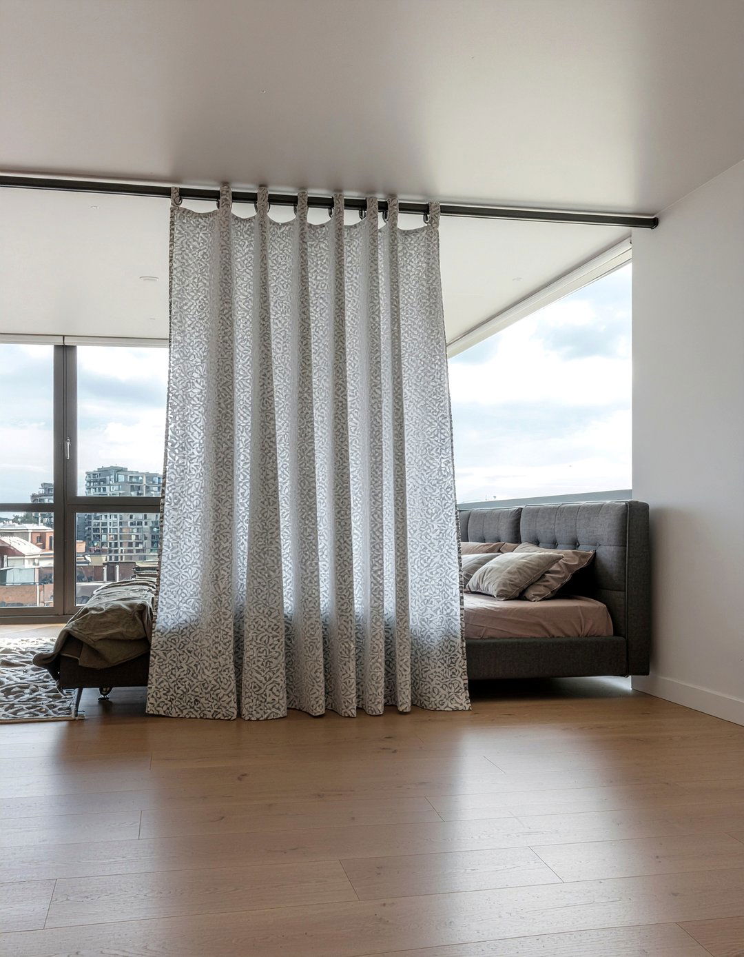 Loft Space Privacy Curtain - 30 bedroom curtain dividers