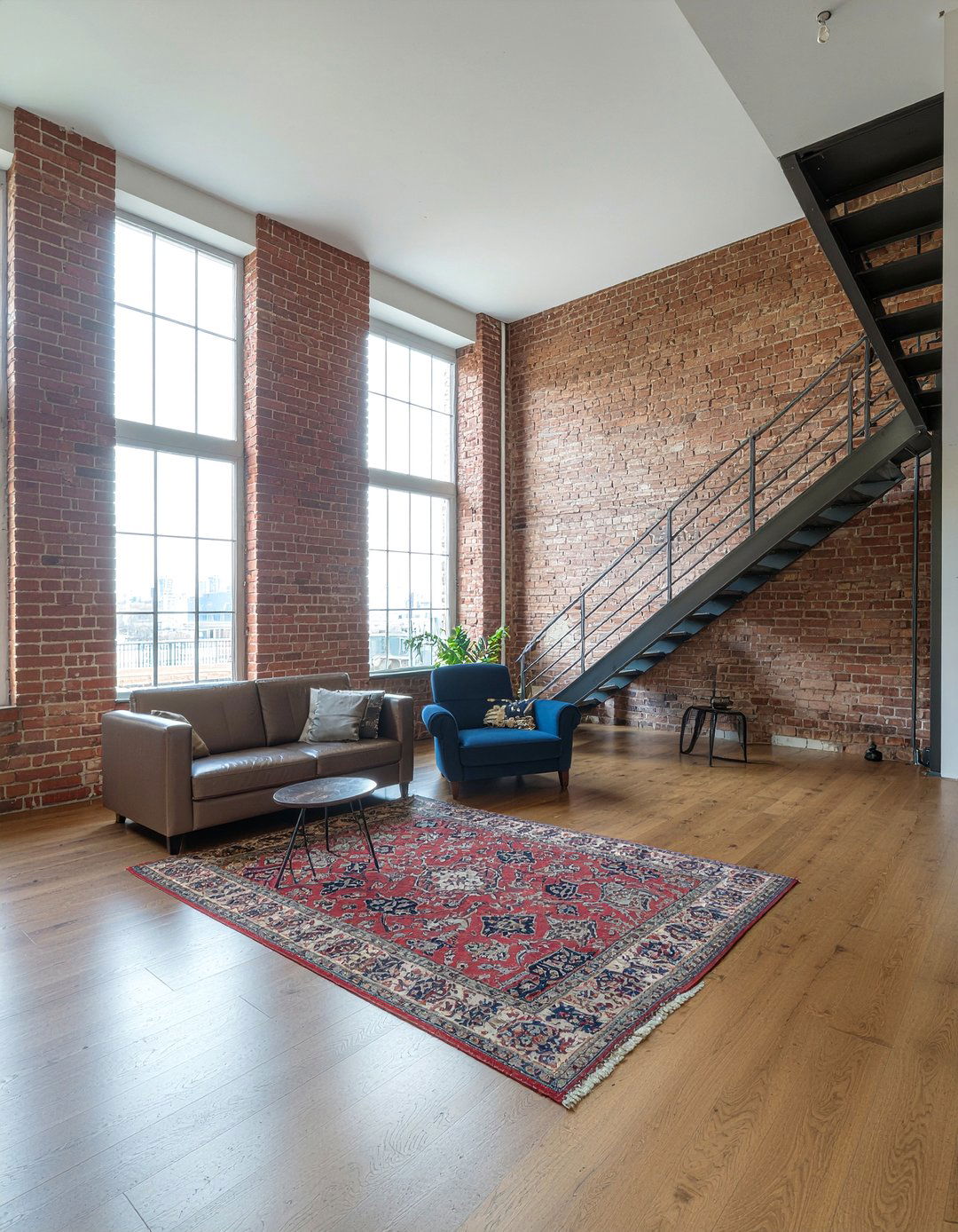 Loft Style Brick Apartment - 30 living room brick wall ideas