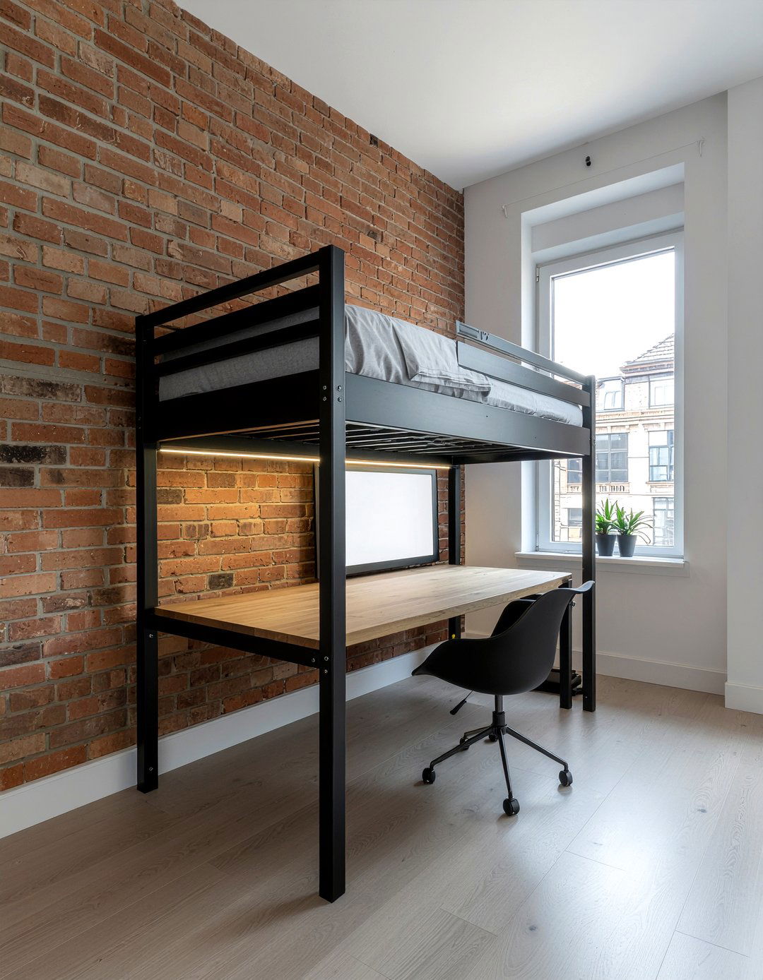 Loft bed with desk - 30 custom bedroom ideas