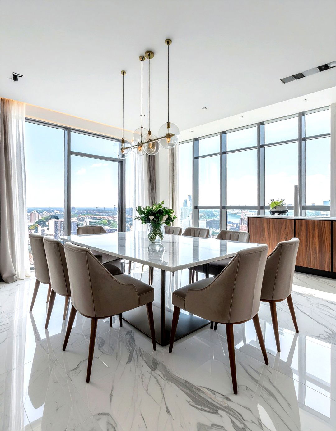 Loft dining with large windows - 30 loft dining room ideas