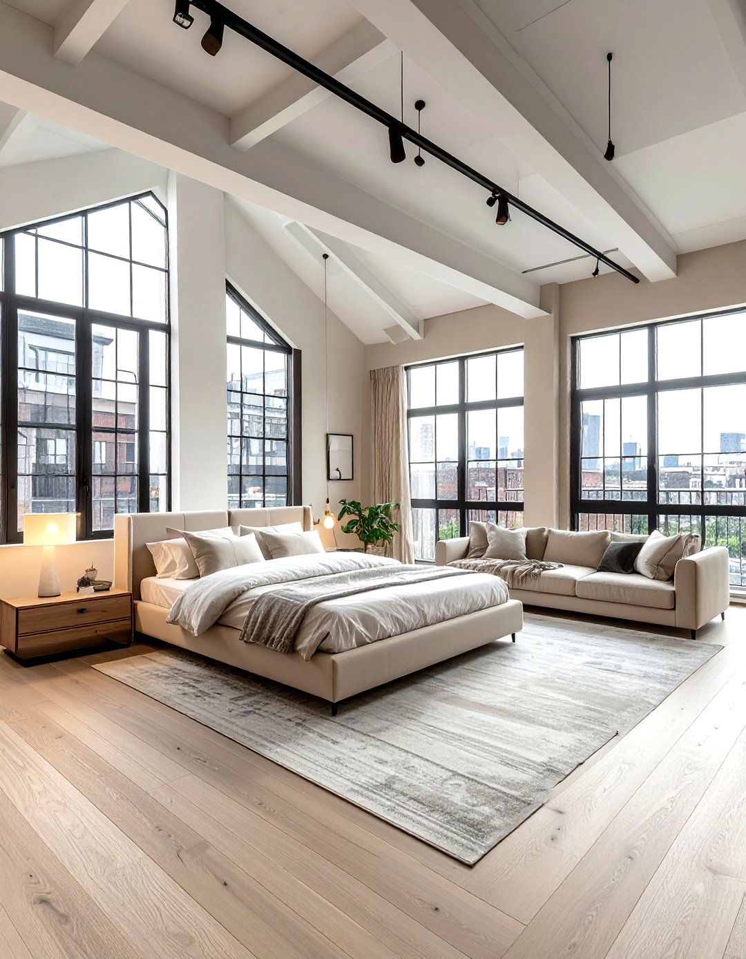 Loft style beige bedroom - 30 industrial beige bedroom ideas