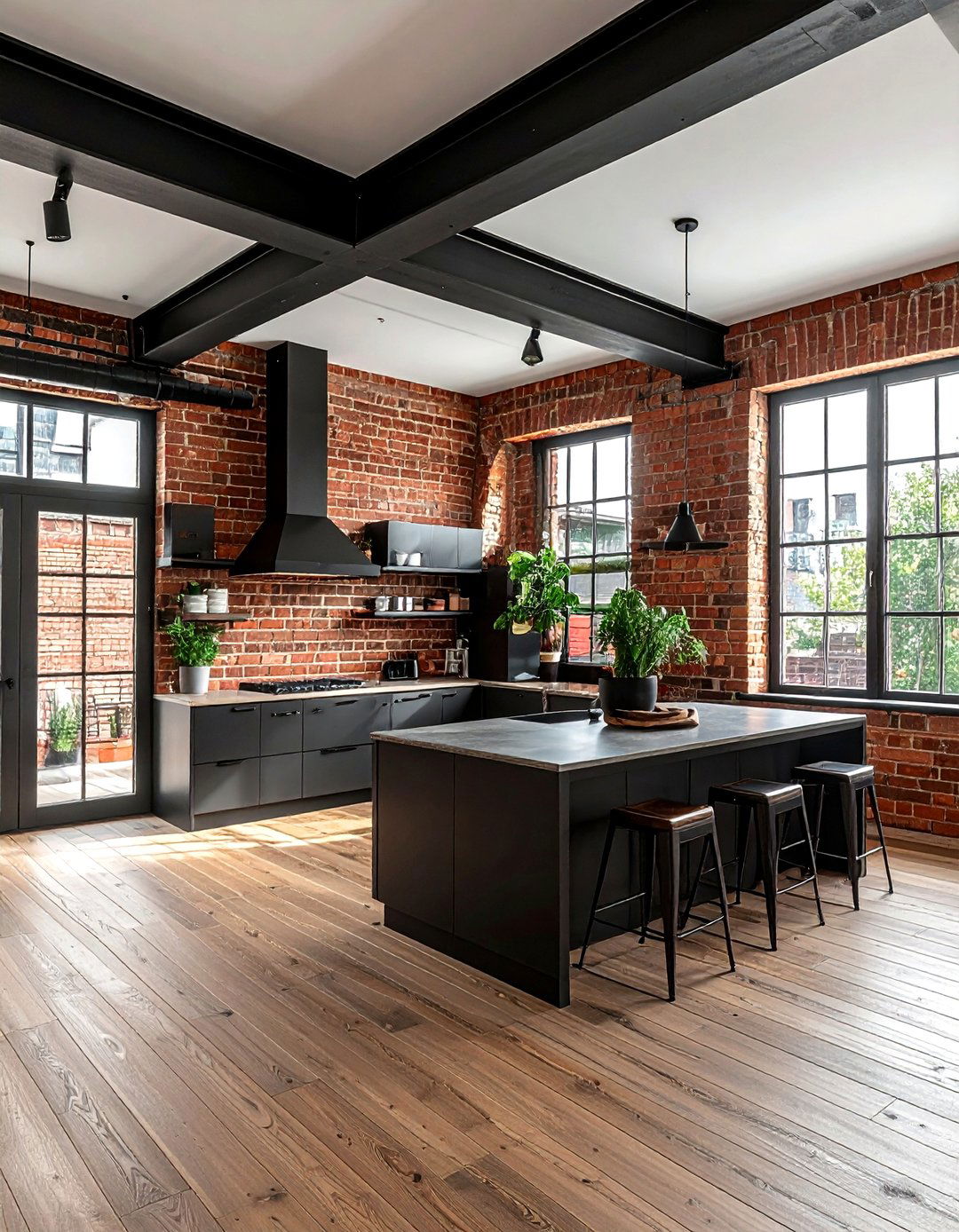 Loft style kitchen brick - 30 exposed brick kitchen ideas