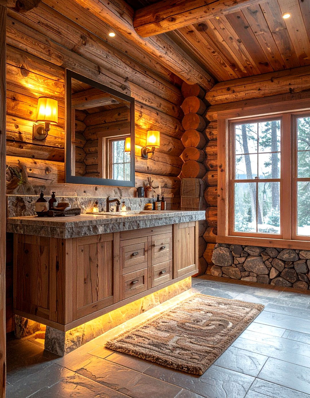 Log Cabin Bathroom Decor - 30 rustic bathroom ideas