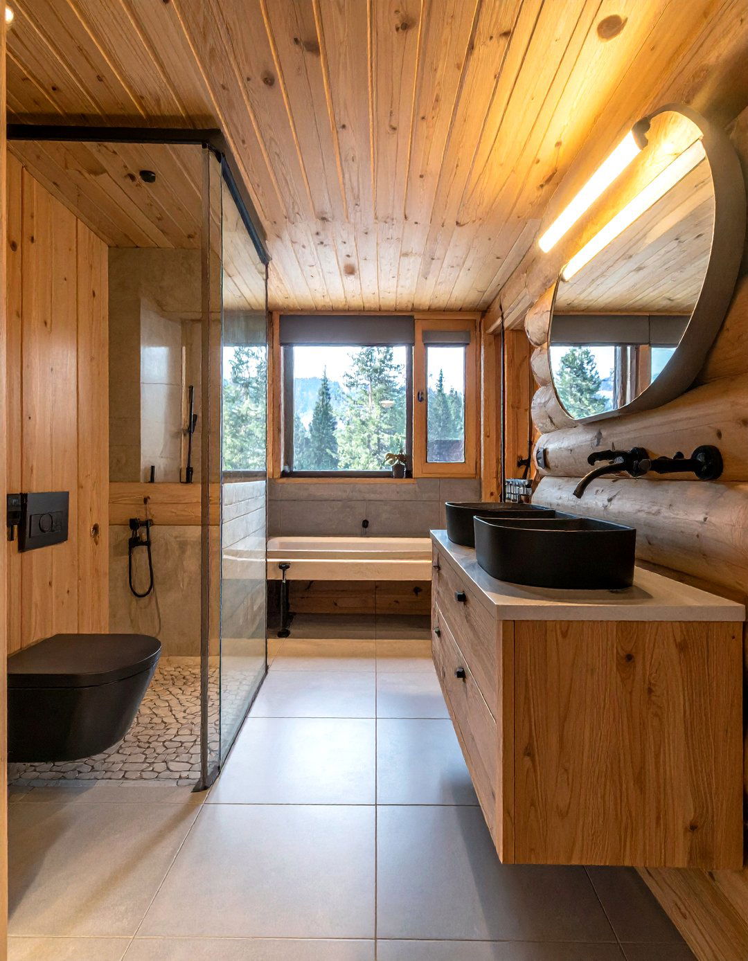 Log Cabin Bathroom - 30 chalet bathroom ideas
