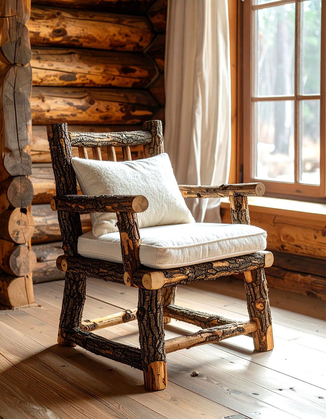 Log Cabin Dining Chair - 30 woodland dining room ideas