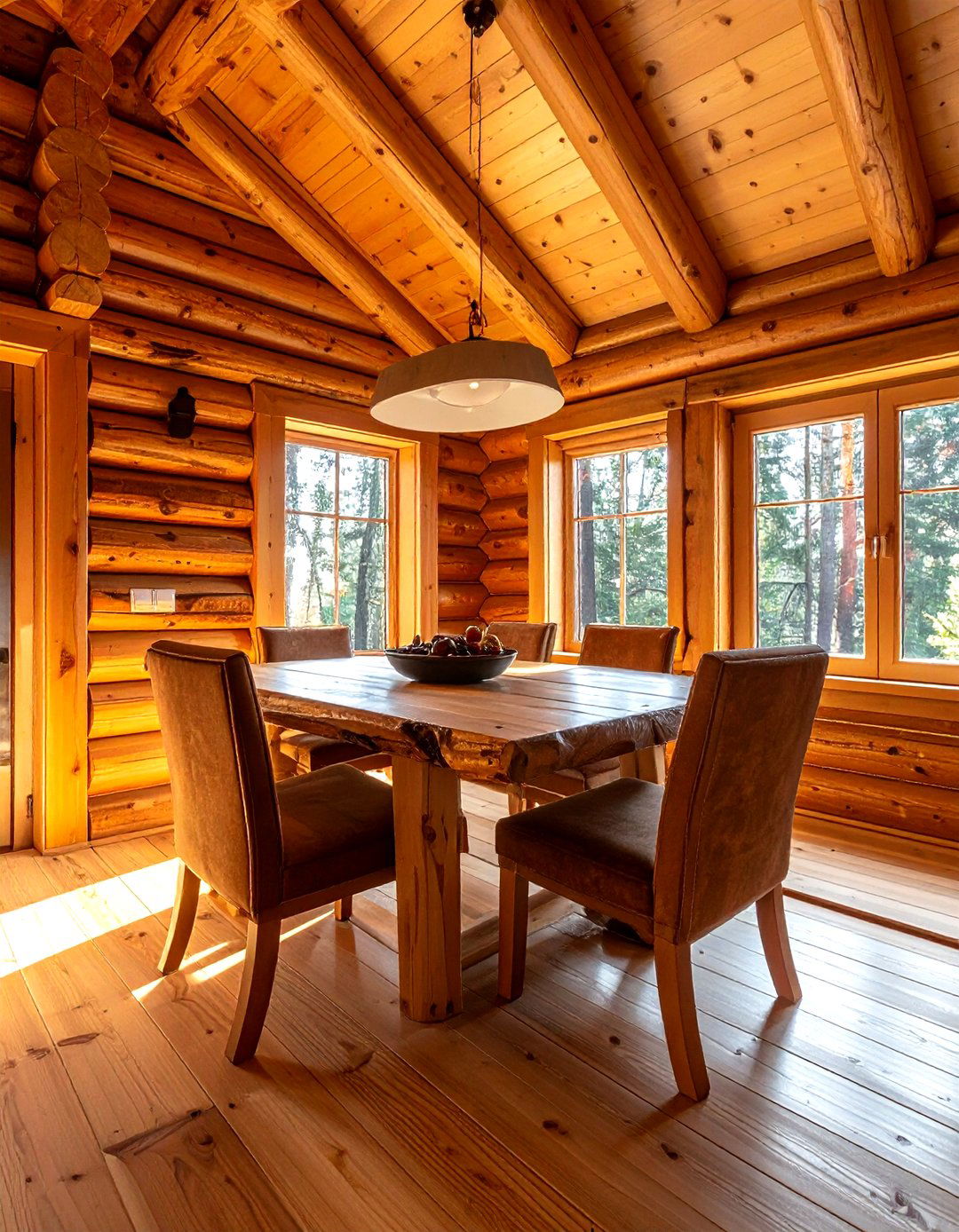 Log Cabin Dining Room - 30 mountain dining room ideas