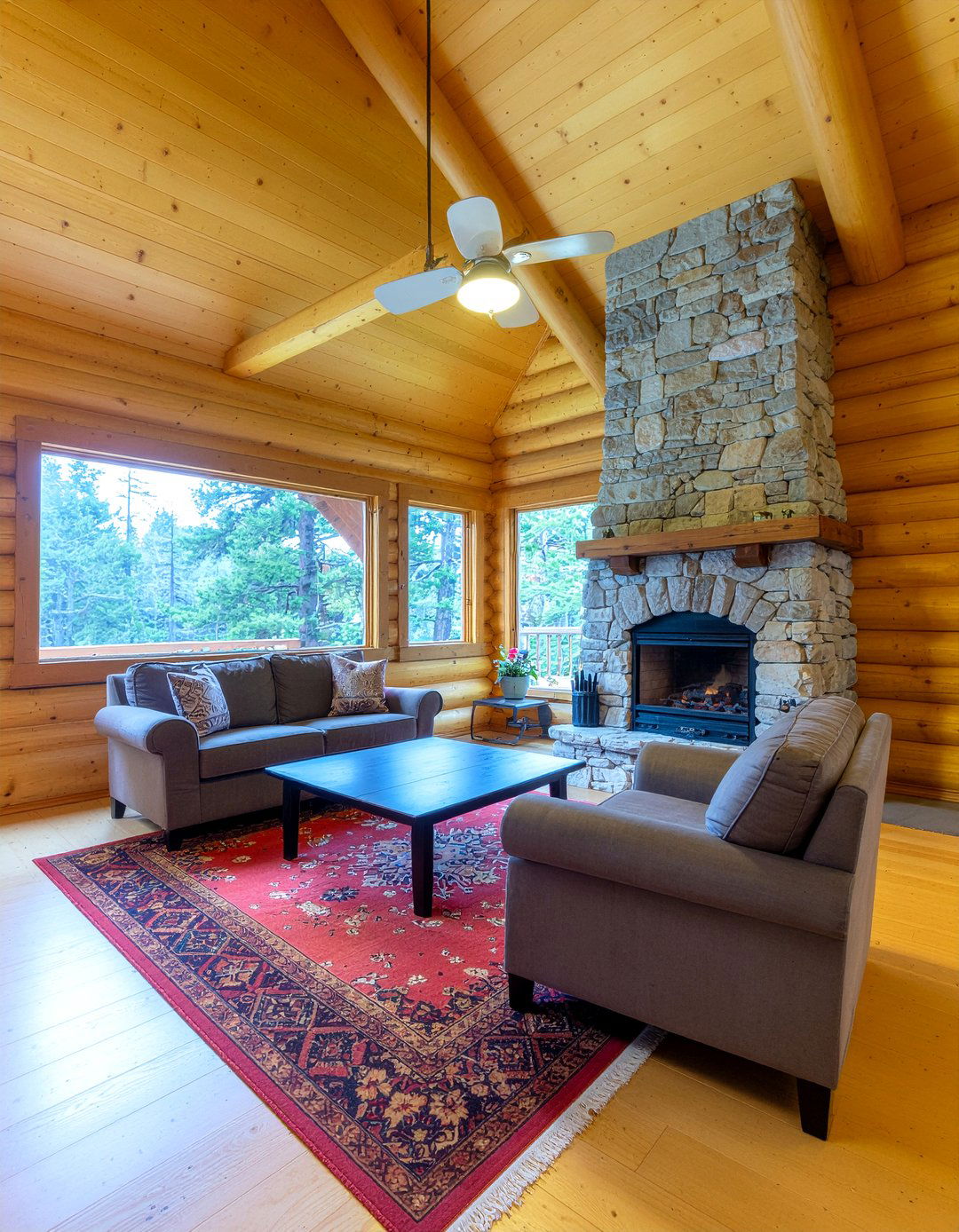 Log Cabin Interior - 30 lodge living room ideas