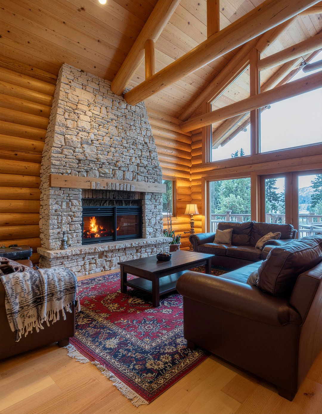 Log cabin living room - 30 cottage living room ideas