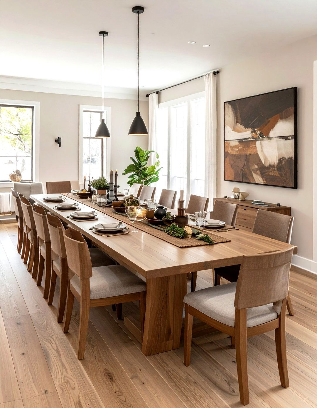 Long Dining Room Table Arrangement - 30 dining room floor plan ideas