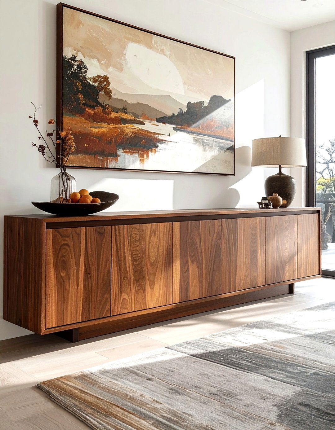 Long Low Profile Credenza - 30 dining room sideboard ideas