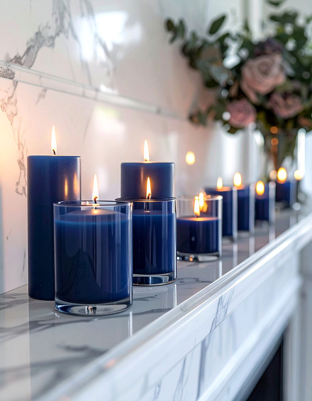 Long Taper Candle - 30 mantel decor ideas