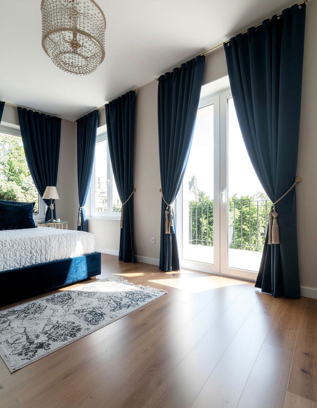 Long bedroom curtains - 30 bedroom decoration ideas