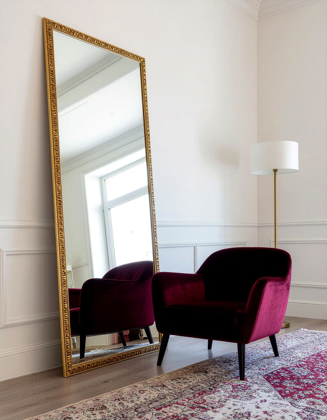 Long living room oversized mirror - 30 long living room ideas