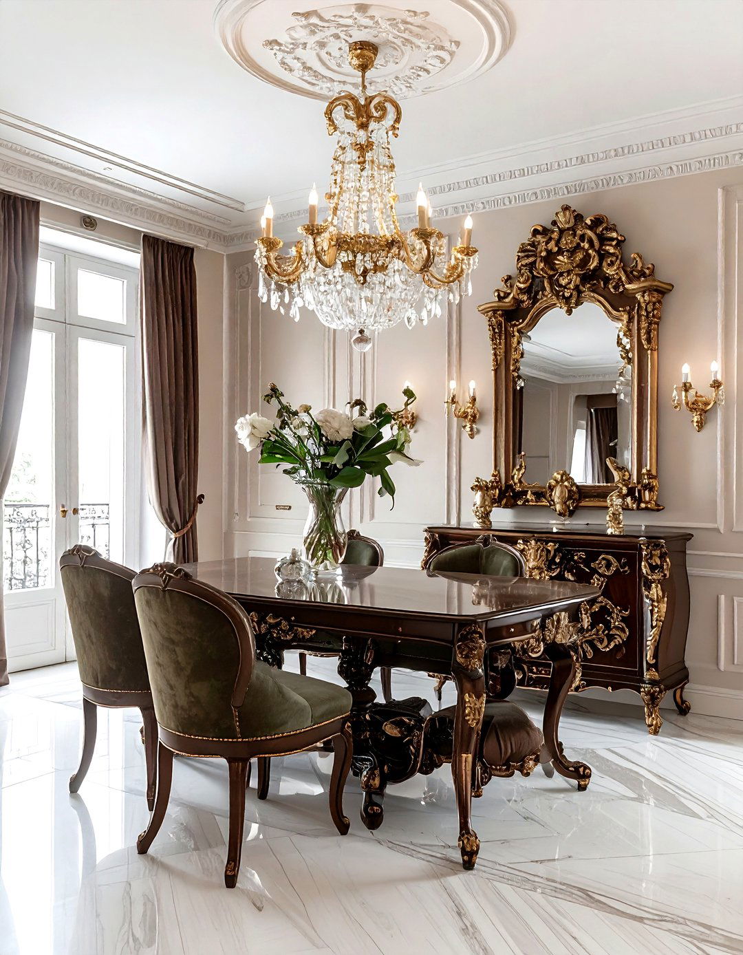 Louis XV Buffet - 30 antique buffet dining room ideas