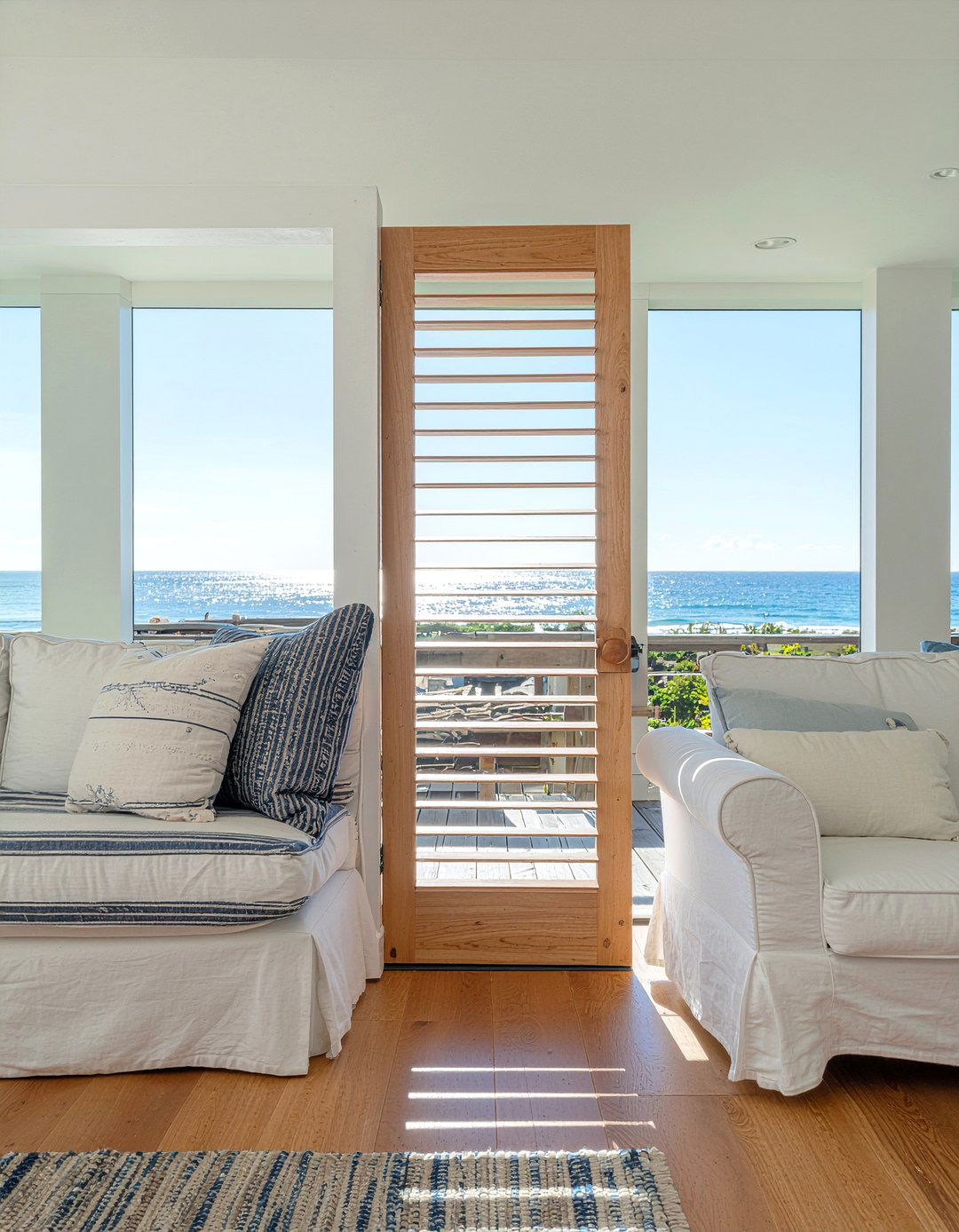 Louvered Wood Door - 30 living room door designs