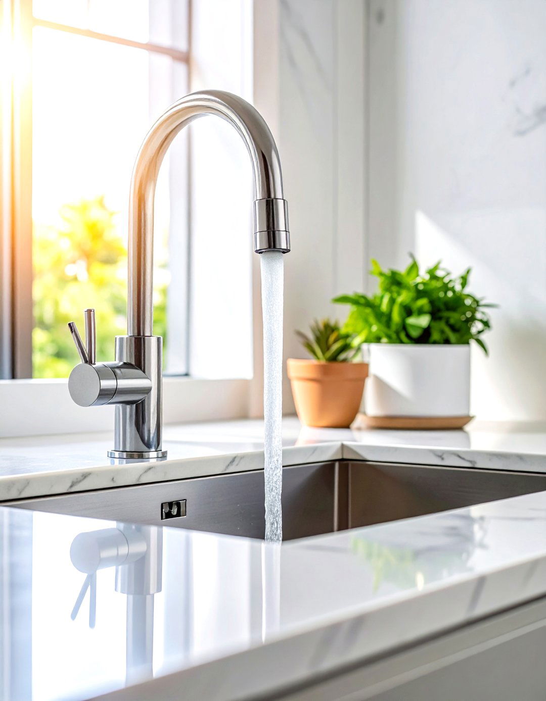 Low Flow Kitchen Faucet Aerator - 30 water-saving kitchen ideas