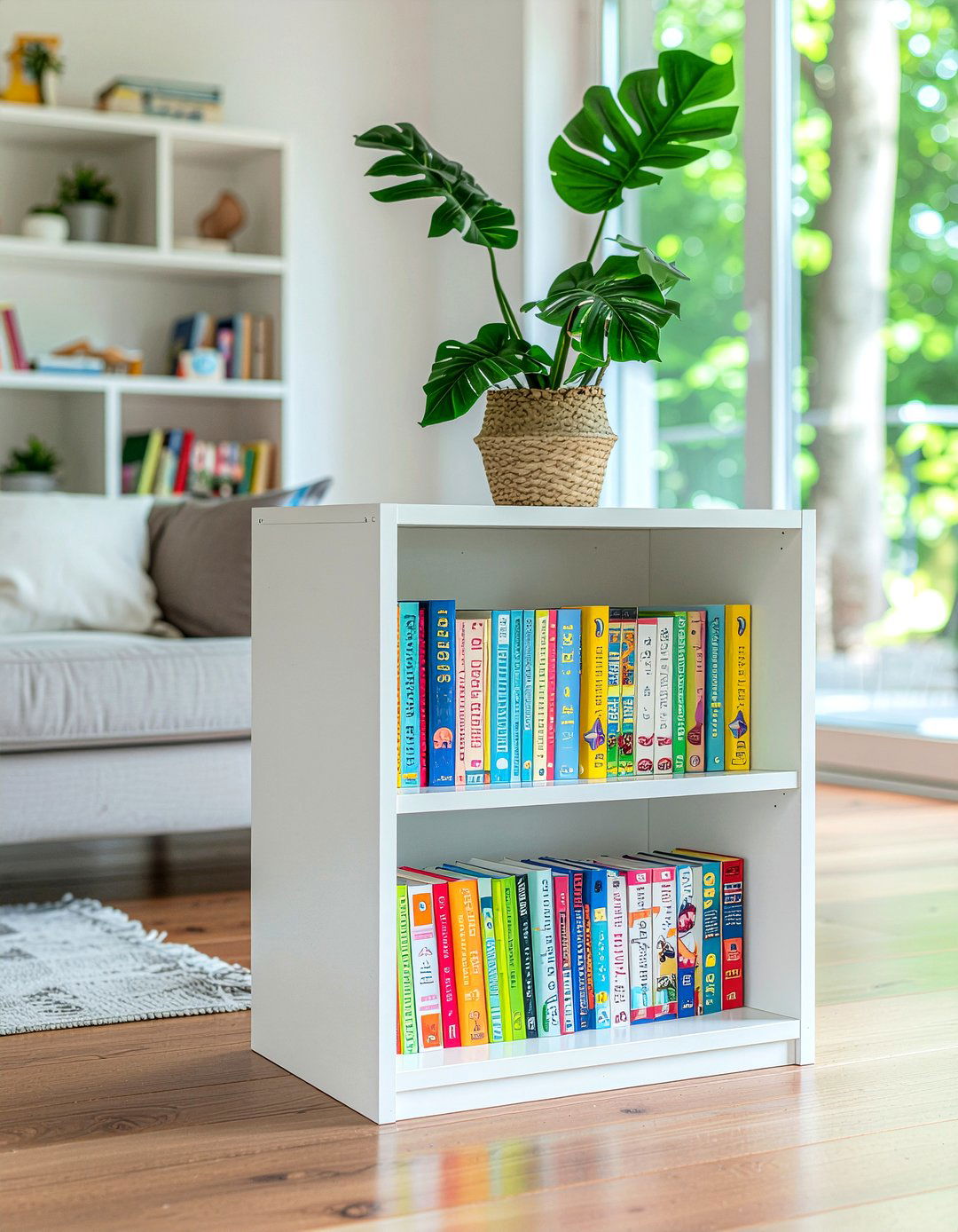 Low Level Bookshelf - 30 toddler friendly living room ideas
