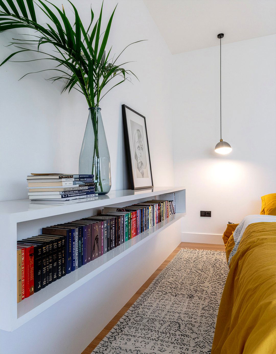 Low Profile Bookshelf - 30 bedroom bookshelf ideas