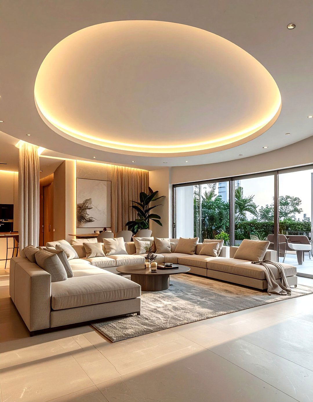 Low Profile Soft Barrel Ceiling - 30 living room barrel ceiling ideas