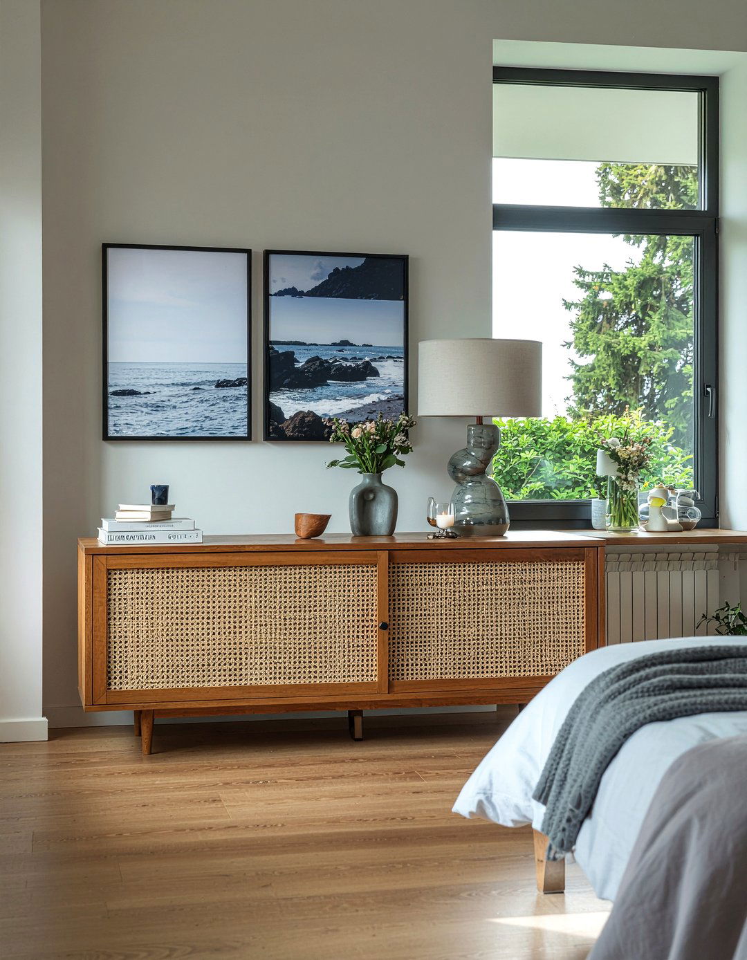 Low Storage Cabinet - 30 bedroom partition ideas