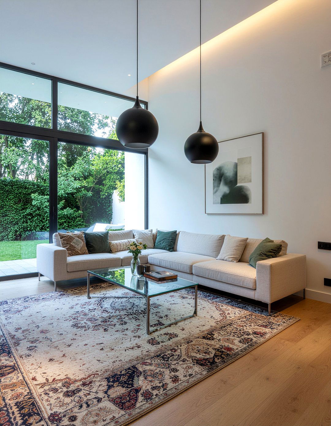 Low hanging pendant lights - 30 low ceiling living room ideas