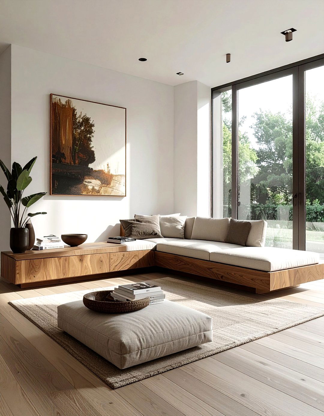 Low profile media bench - 30 living room media cabinet ideas