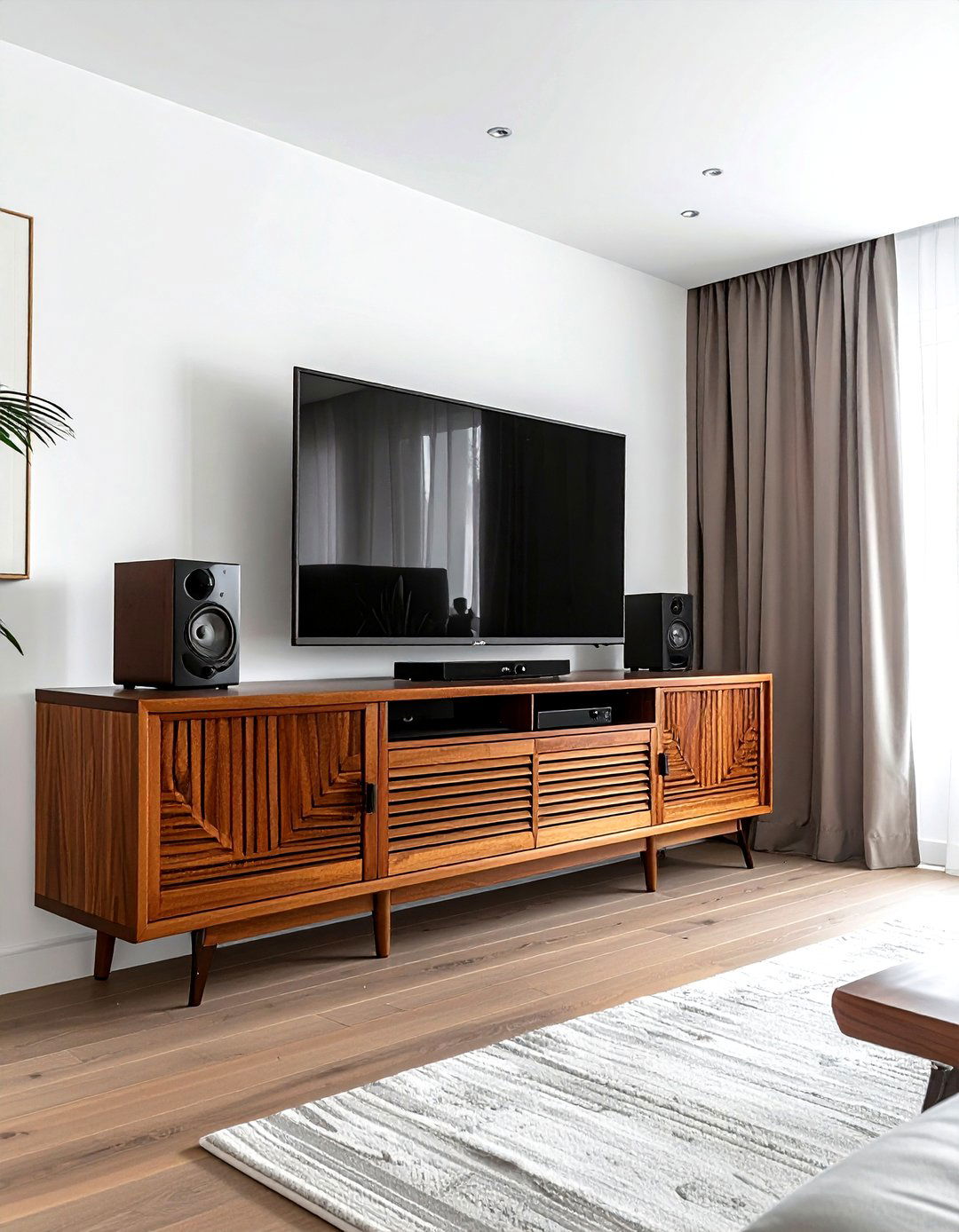 Low profile media console - 30 living room mid-century furniture ideas