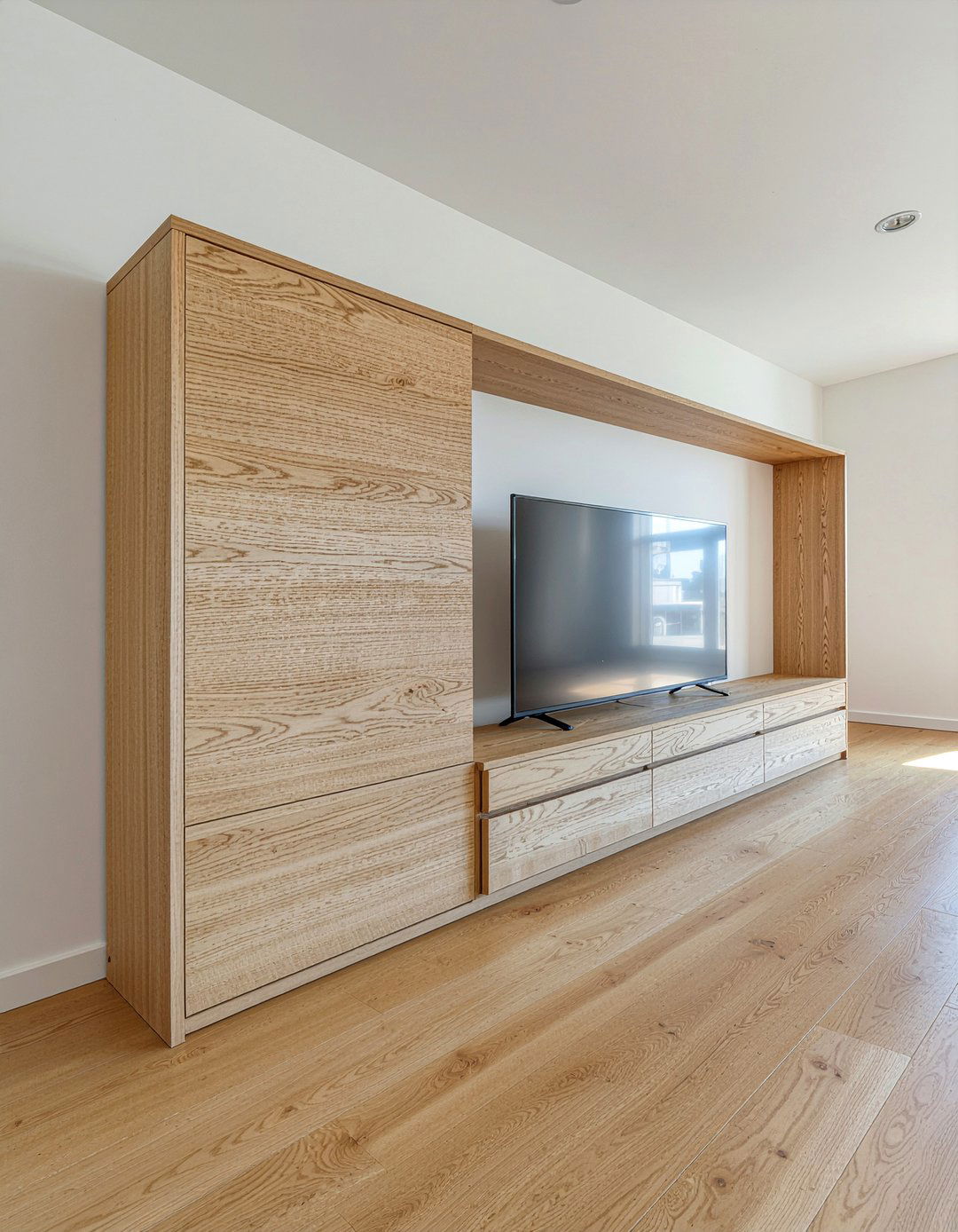 Low profile media unit - 30 living room storage unit ideas