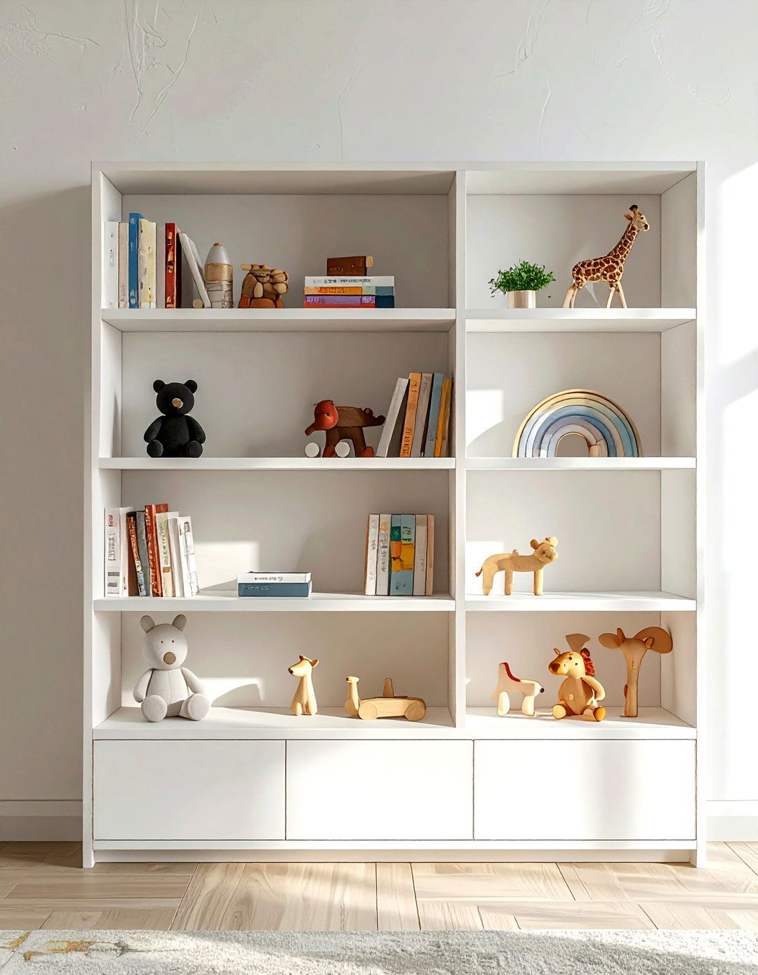 Low profile toy bookshelf - 30 living room toy storage ideas