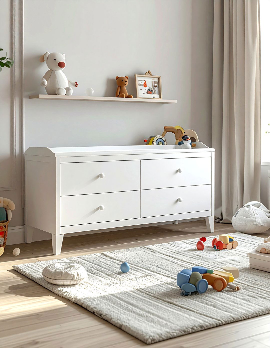 Low profile toy chest - 30 playroom storage ideas
