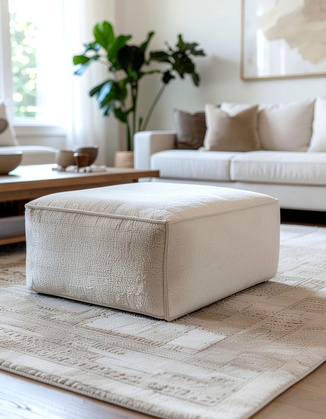 Low velvet ottoman - 30 living room velvet ottoman ideas