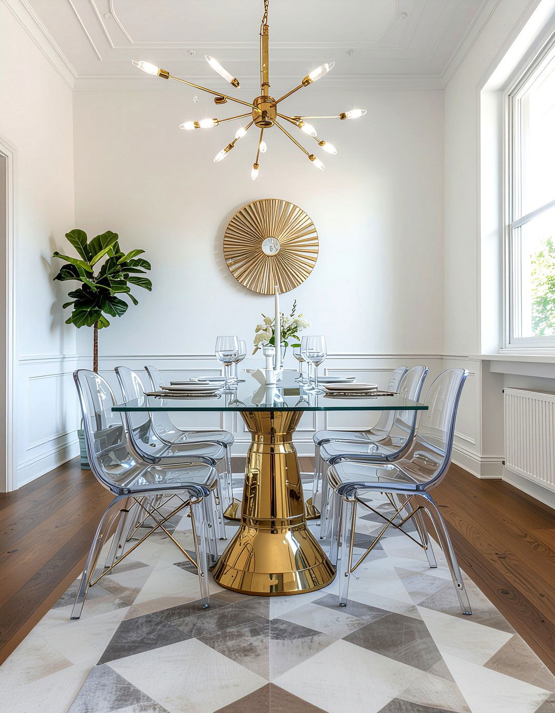 Lucite Dining Chair - 30 Hollywood regency dining room ideas