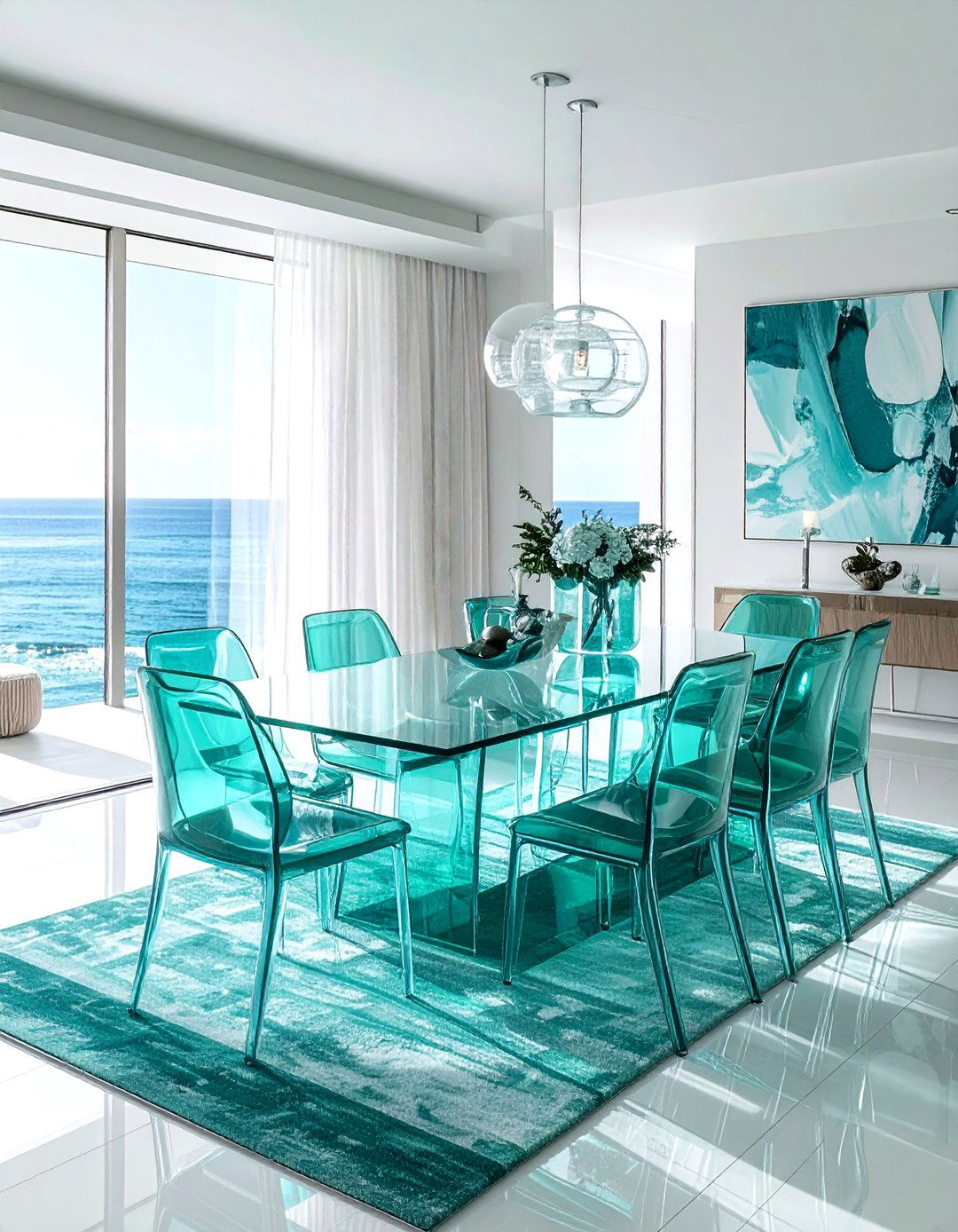 Lucite Dining Furniture - 30 Palm Beach dining room ideas