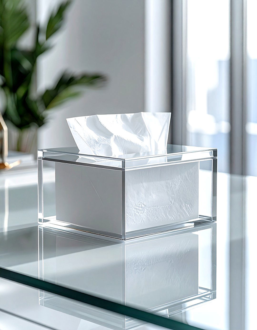 Lucite Tissue Box Cover - 30 box decor ideas