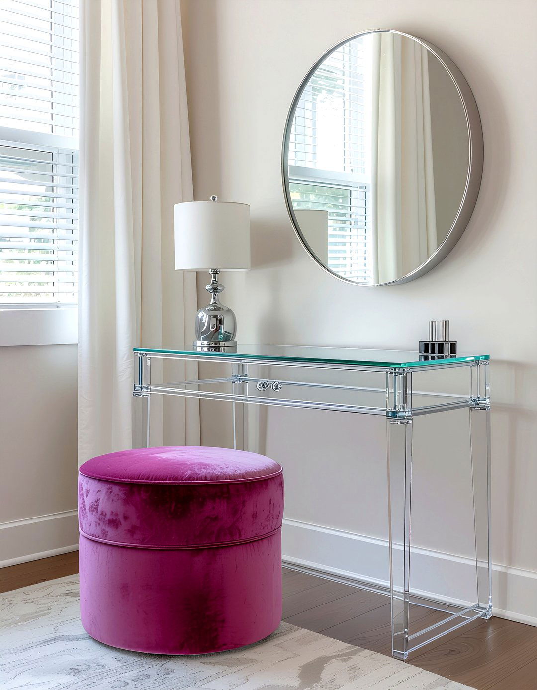 Lucite Vanity Table - 30 Hollywood regency bedroom ideas