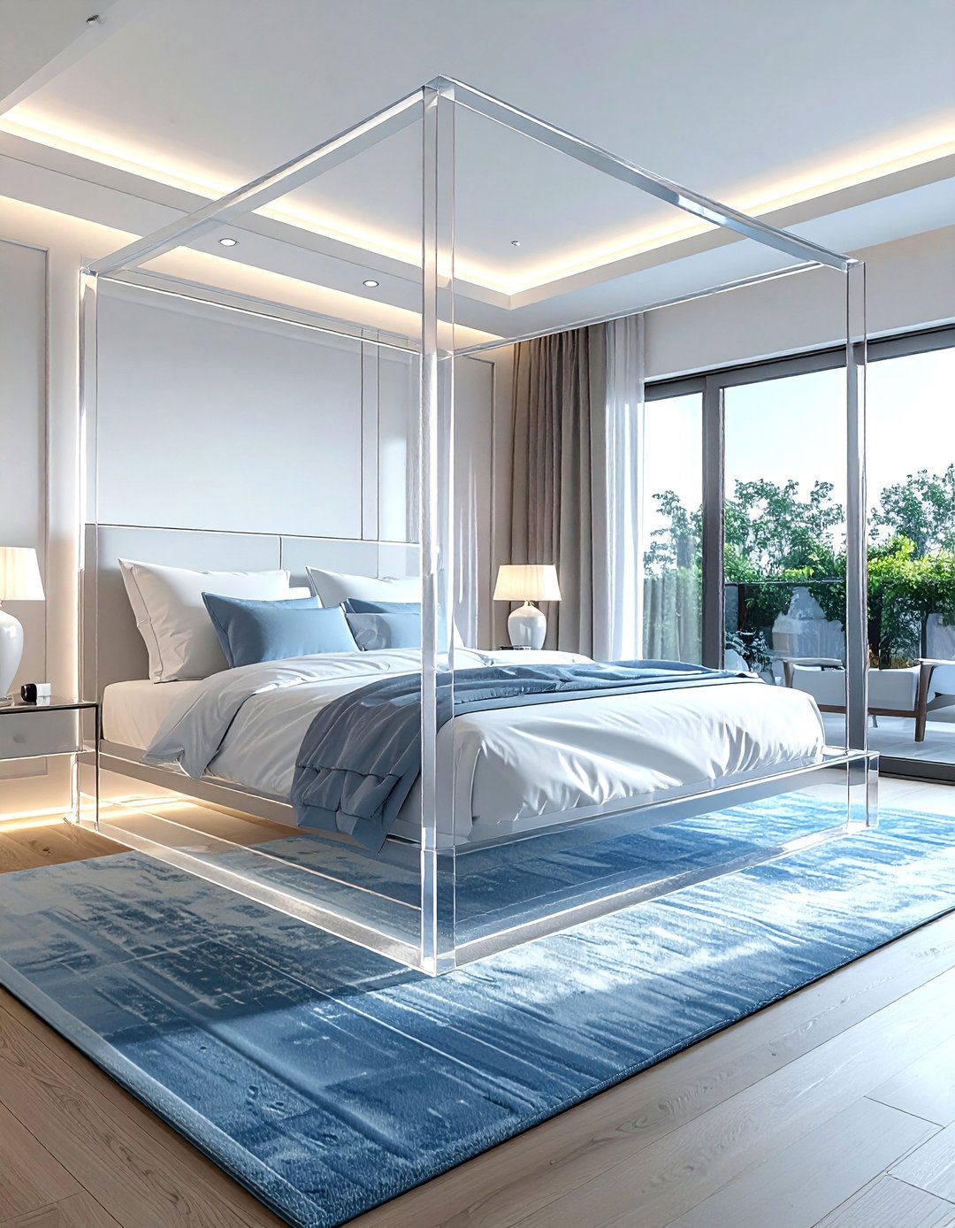 Lucite bed frame - 30 lucite decor ideas