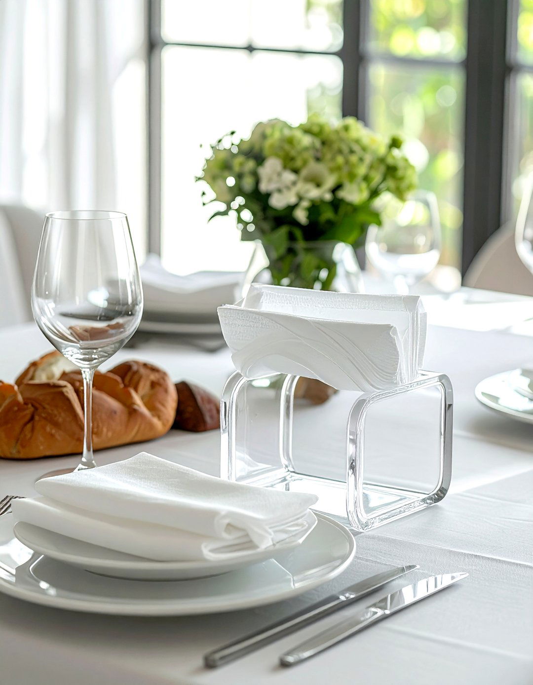 Lucite napkin holder - 30 lucite decor ideas