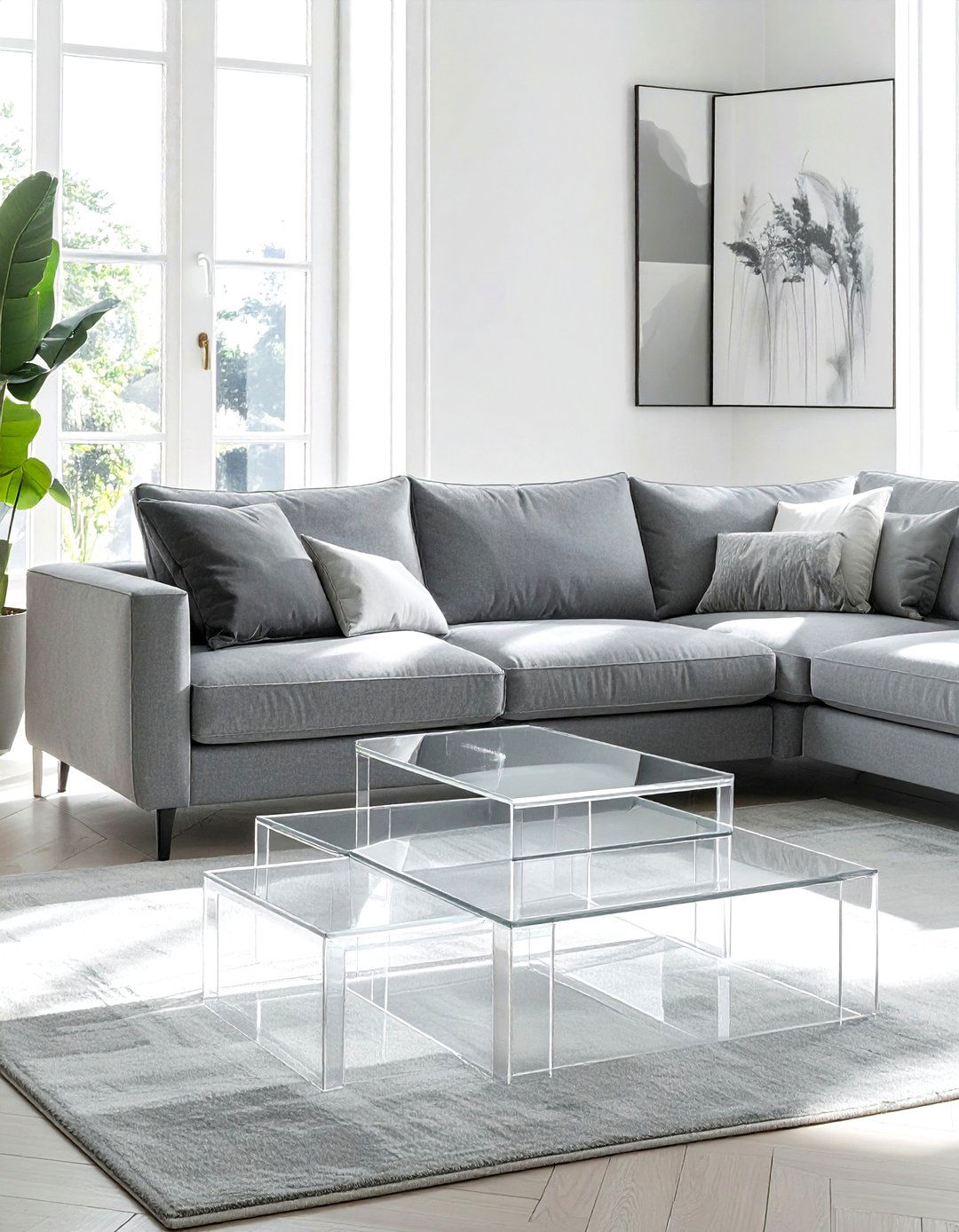 Lucite nesting tables - 30 lucite decor ideas