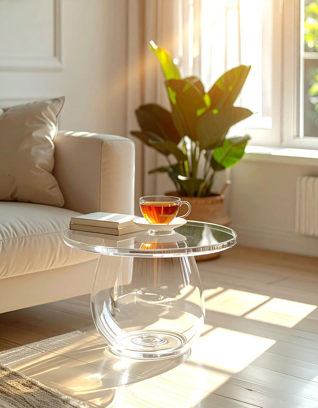 Lucite side table - 30 lucite decor ideas