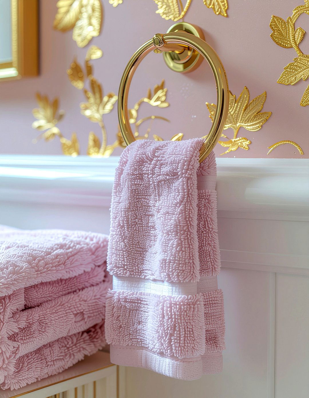 Lucite towel ring - 30 bathroom towel ring ideas