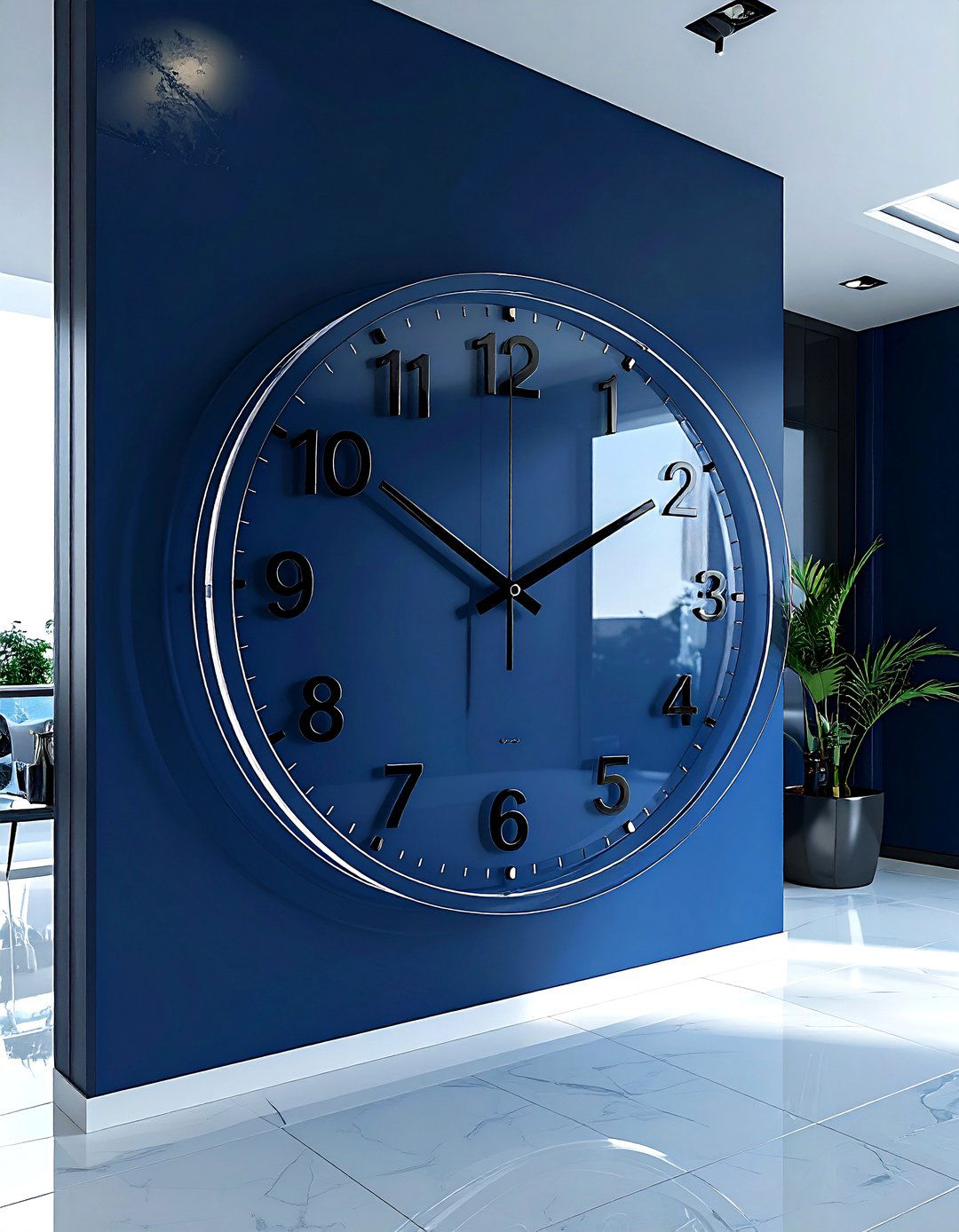 Lucite wall clock - 30 lucite decor ideas